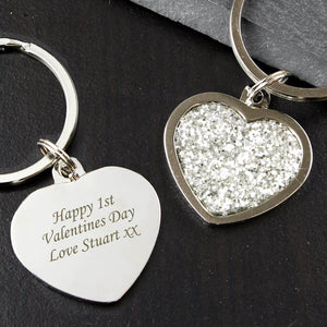 engraved heart keyring