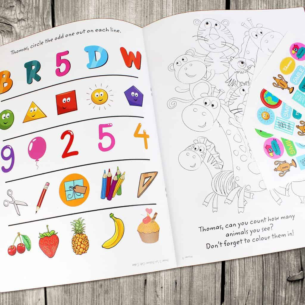 personalised kids activity sticker book