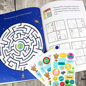 personalised kids activity sticker book