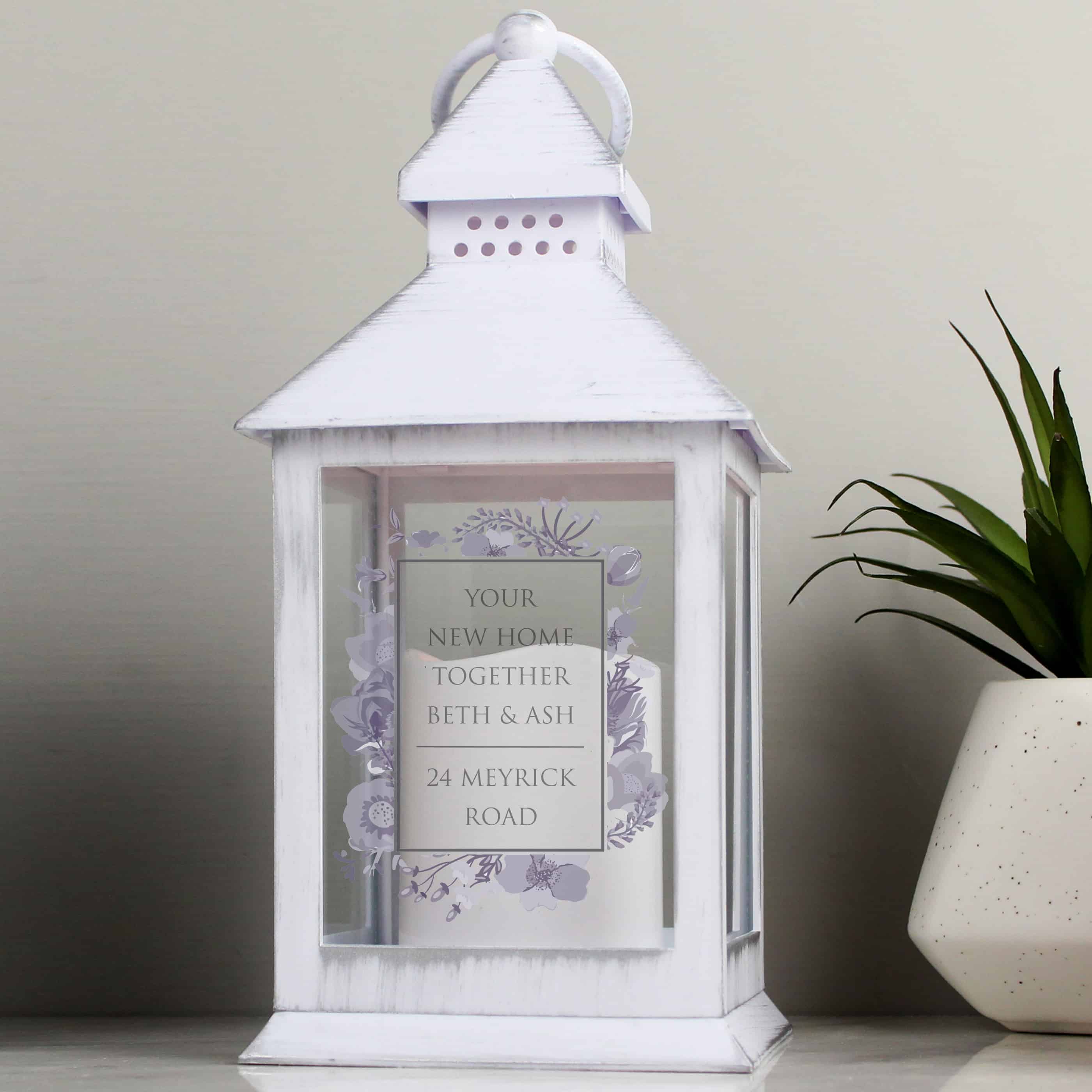 personalised white lantern
