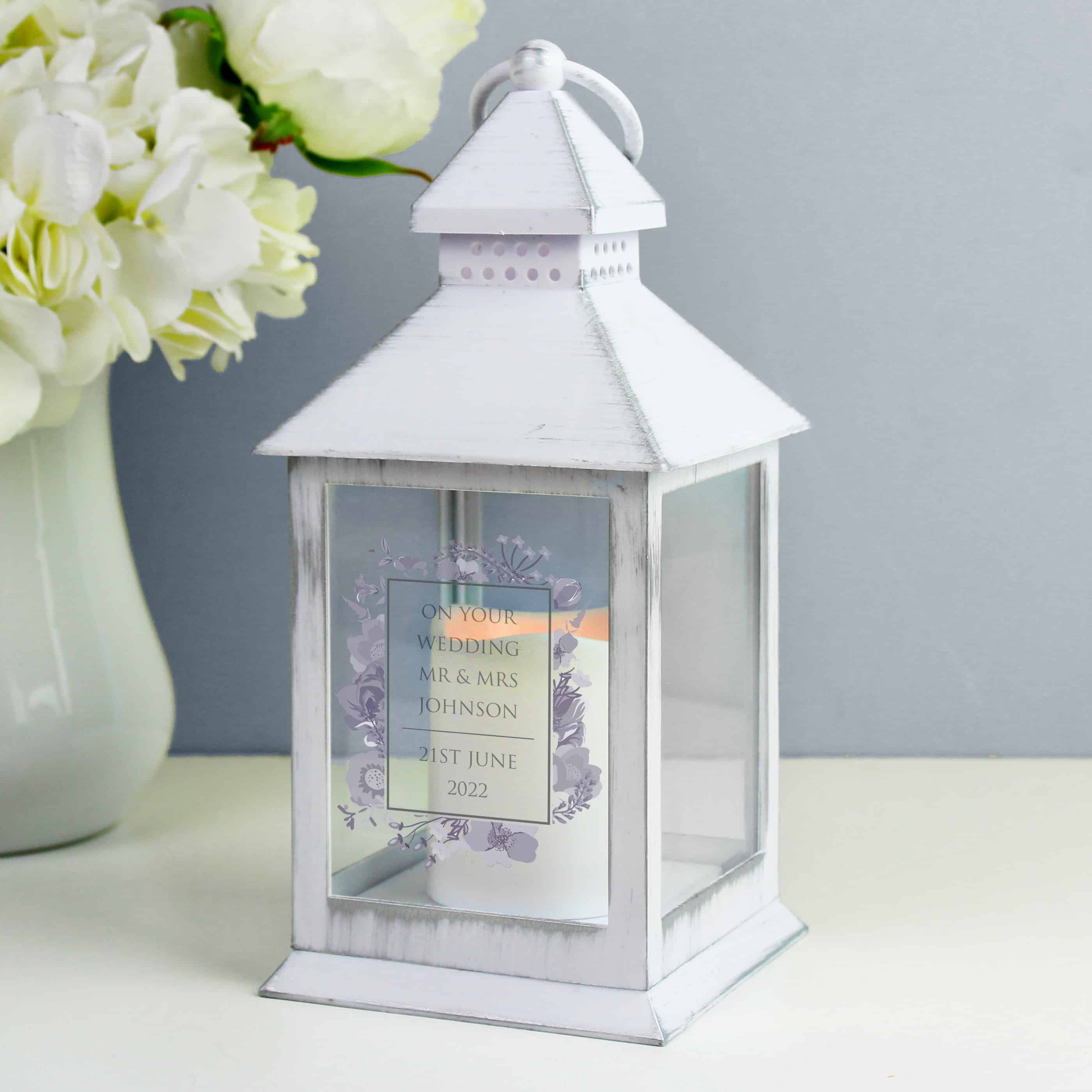 personalised white lantern