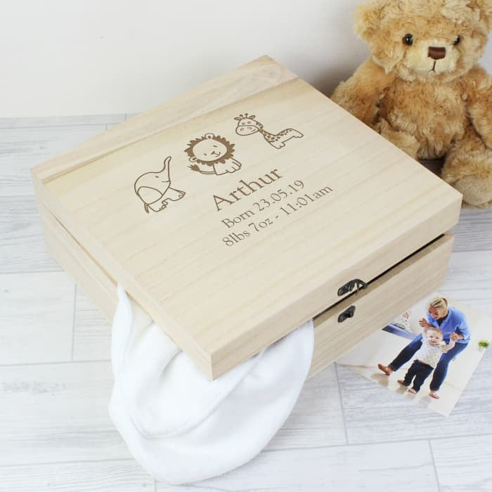 Large Wooden Keepsake Box - CalEli Gifts