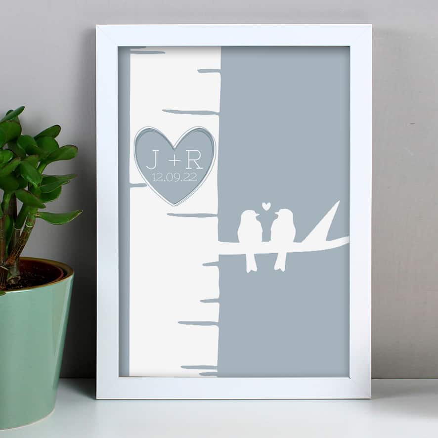 personalised love bird print