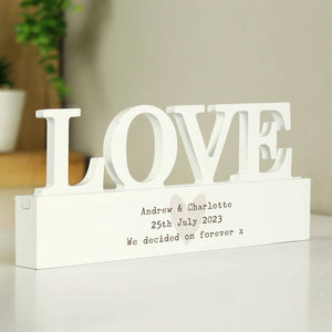 personalised love wooden ornament