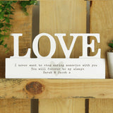 personalised love wooden ornament