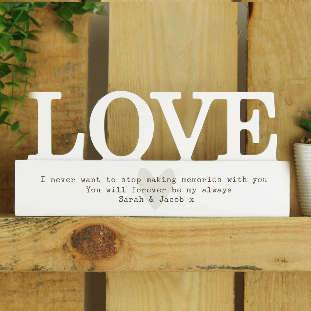 personalised love wooden ornament