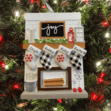 personalised stockings on mantle tree decoration