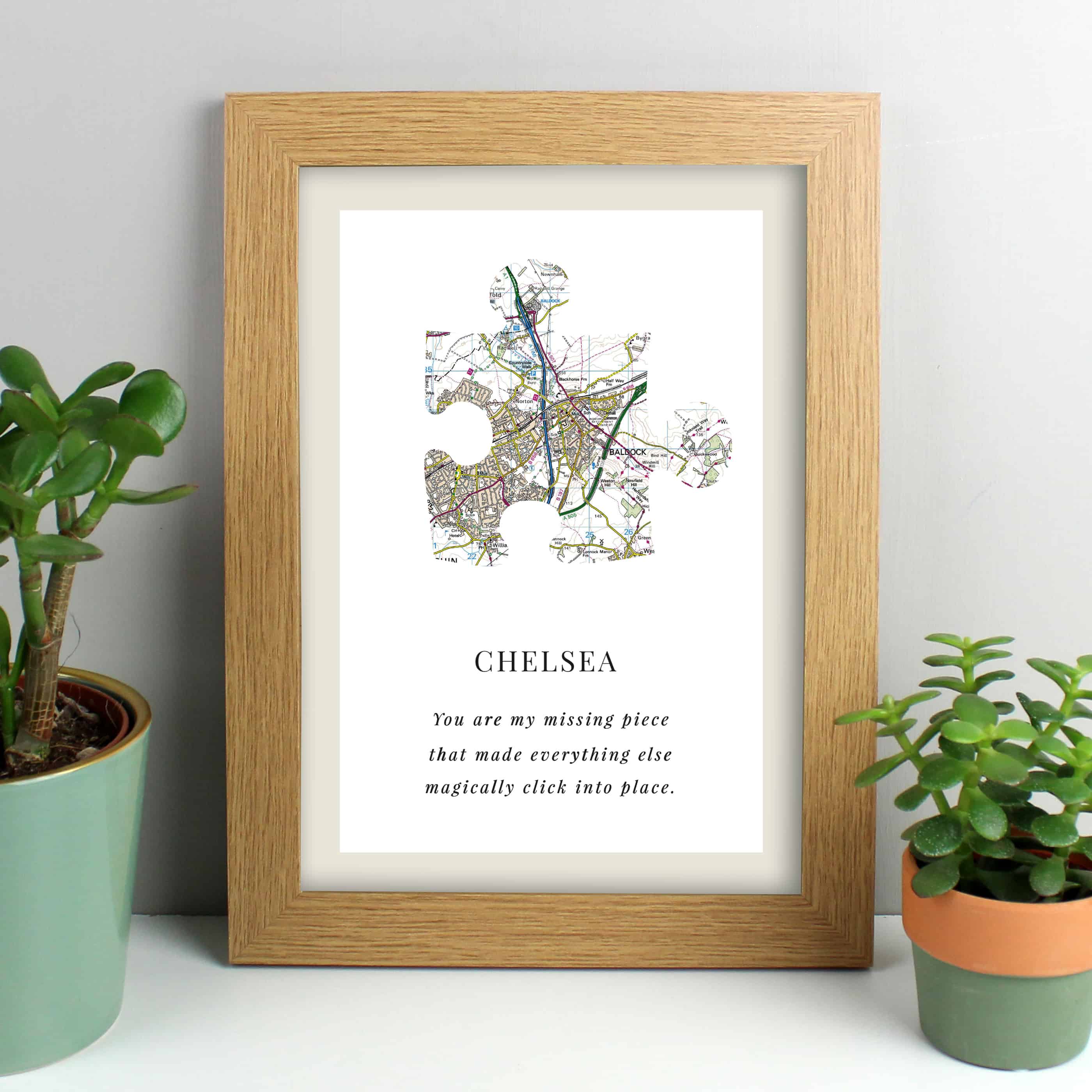 personalised map print frame