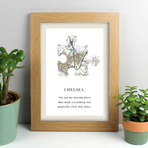 personalised map print frame