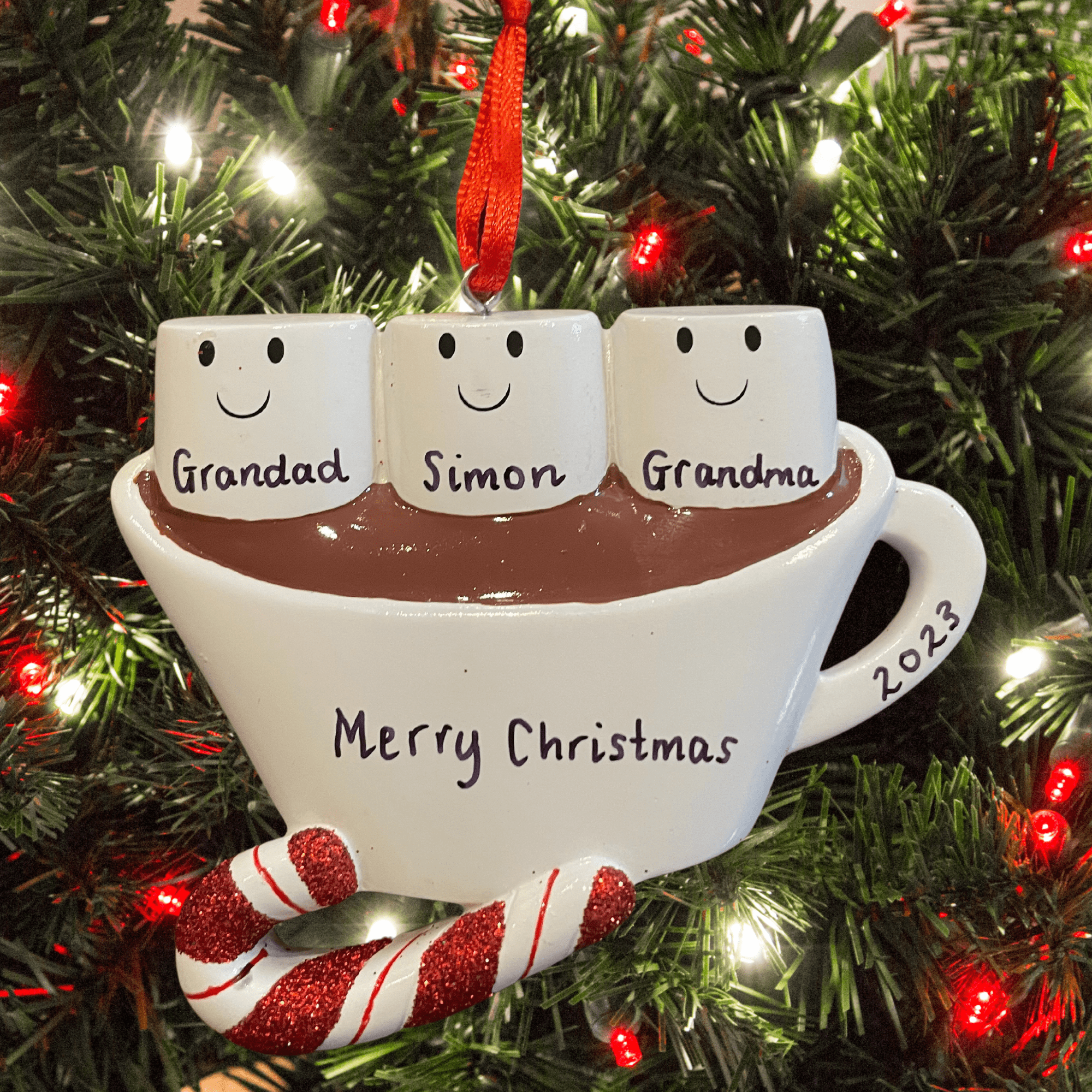 personalised family christmas tree decoration