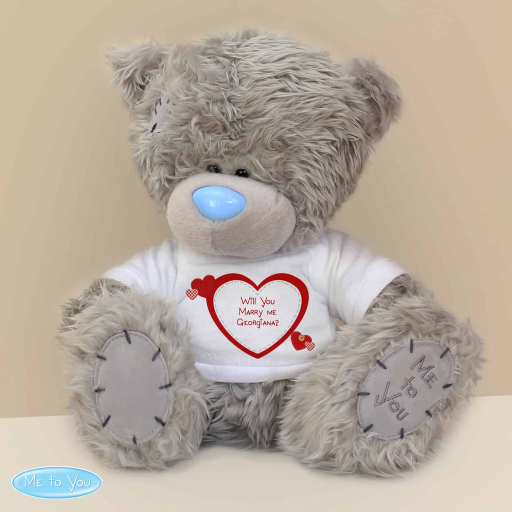 Me To You Teddy Bear. Personalised with any message over 3 lines in the centre of the white t-shirt. A great gift for any occasion - Valentine's Day, Birthday, Anniversary, Wedding etc