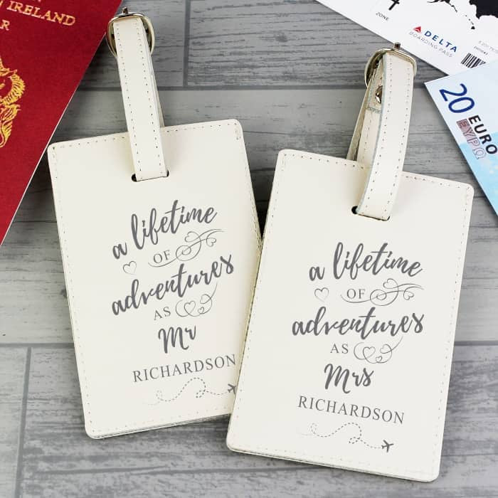 Personalised Leather Luggage Tag Set CalEli Gifts