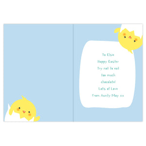 personalised easter chick card