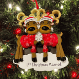 personalised reindeer Christmas tree decoration