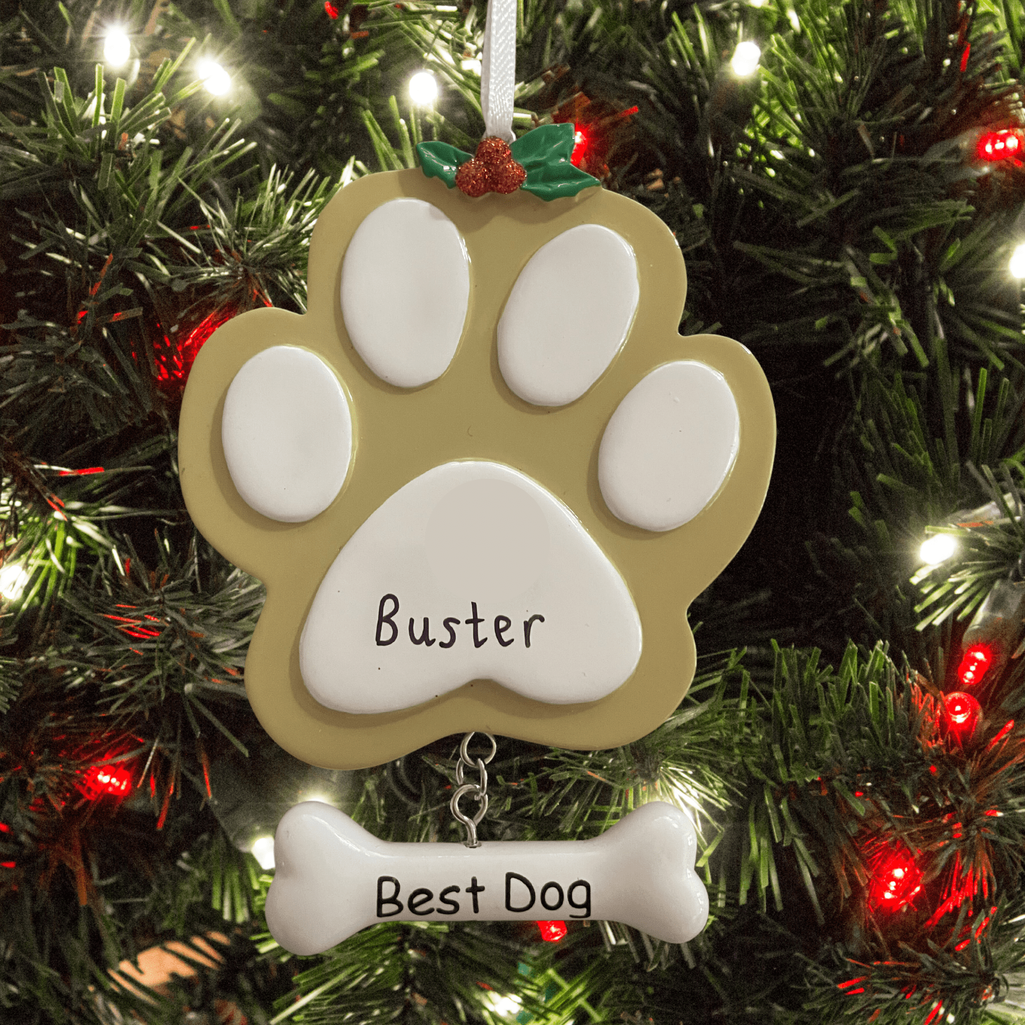 personalised dog Christmas tree decoration