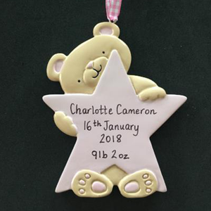Teddy with Star Hanging Decoration - CalEli Gifts