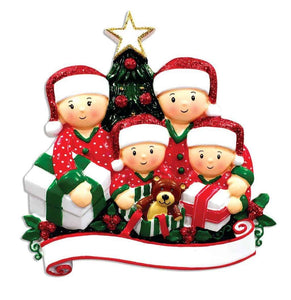 present opening personalised christmas tree decoration