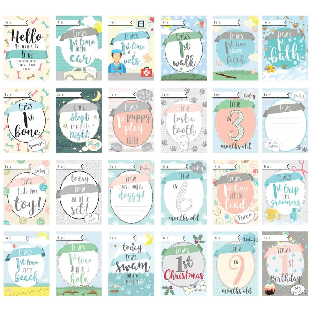 puppy milestone cards