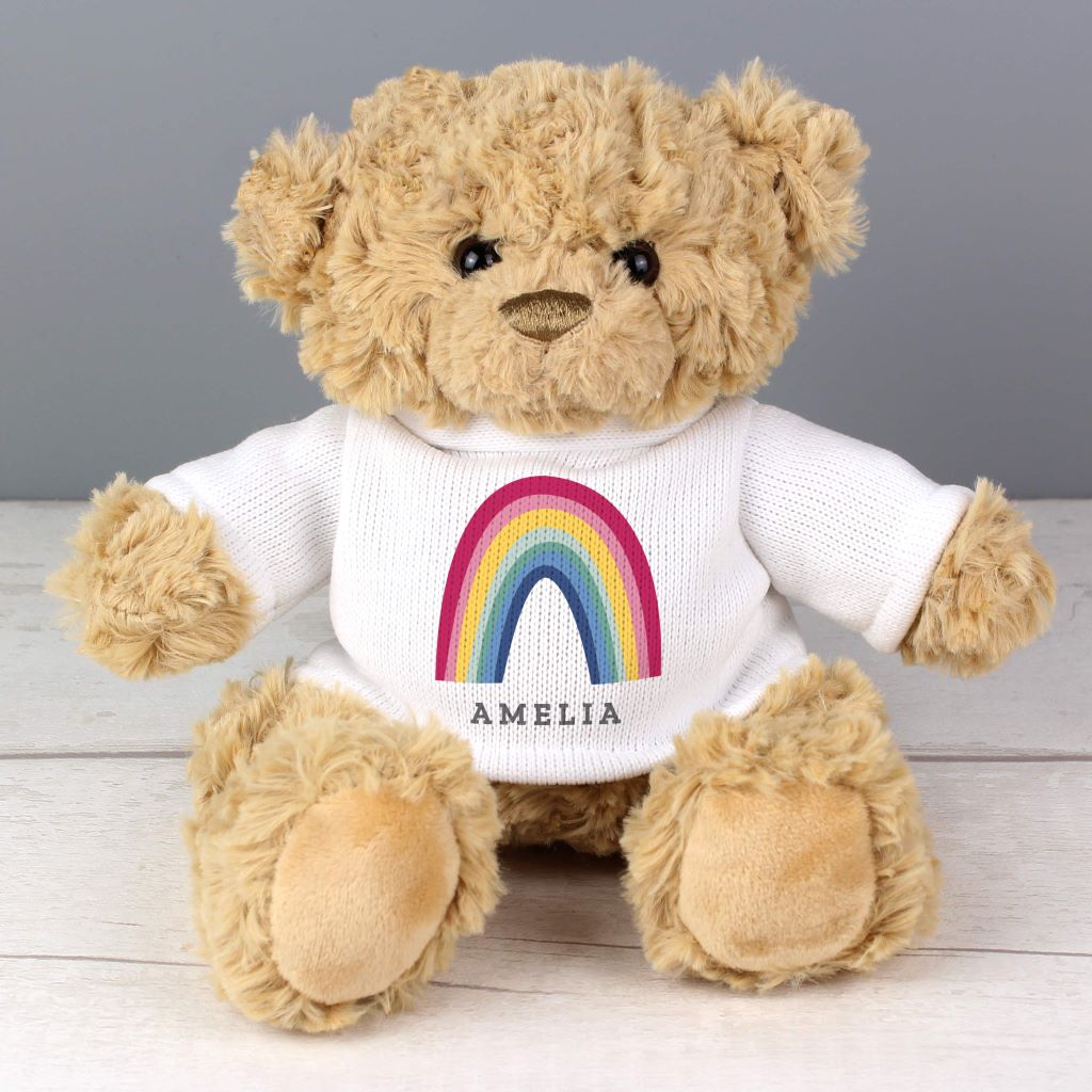 personalised rainbow bear