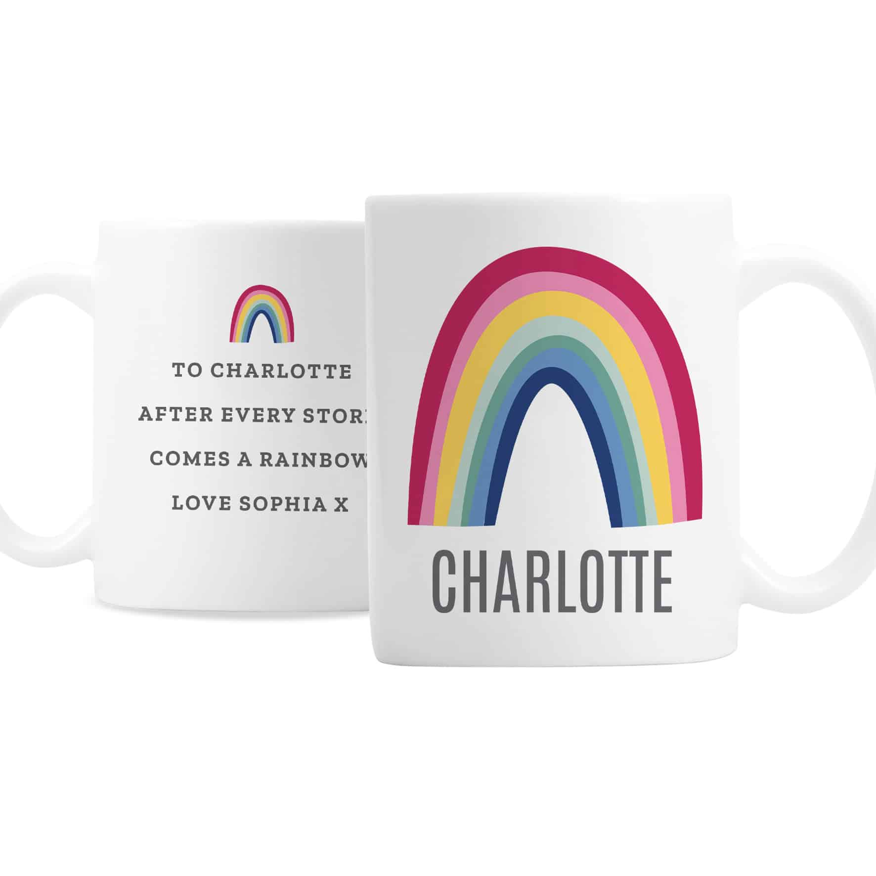personalised rainbow mug