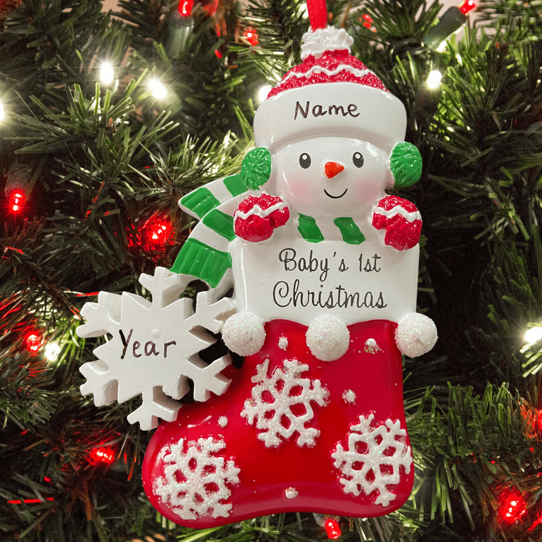 personalised baby's 1st christmas snowbaby decoration