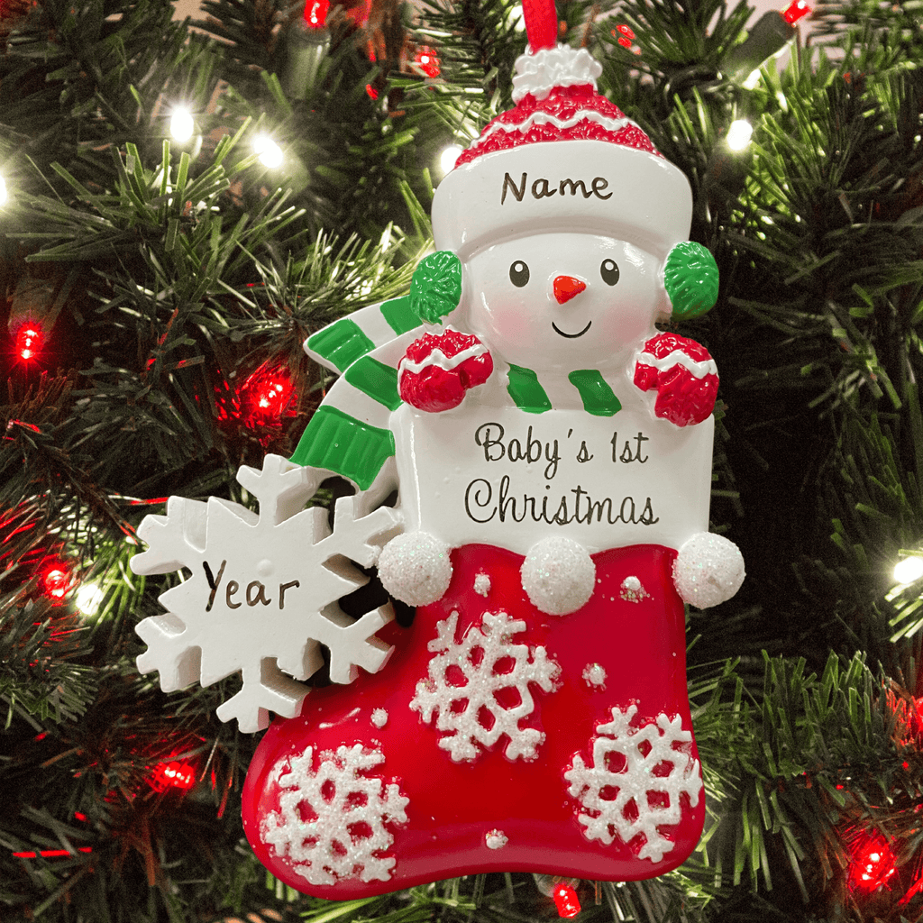 personalised baby's 1st christmas snowbaby decoration