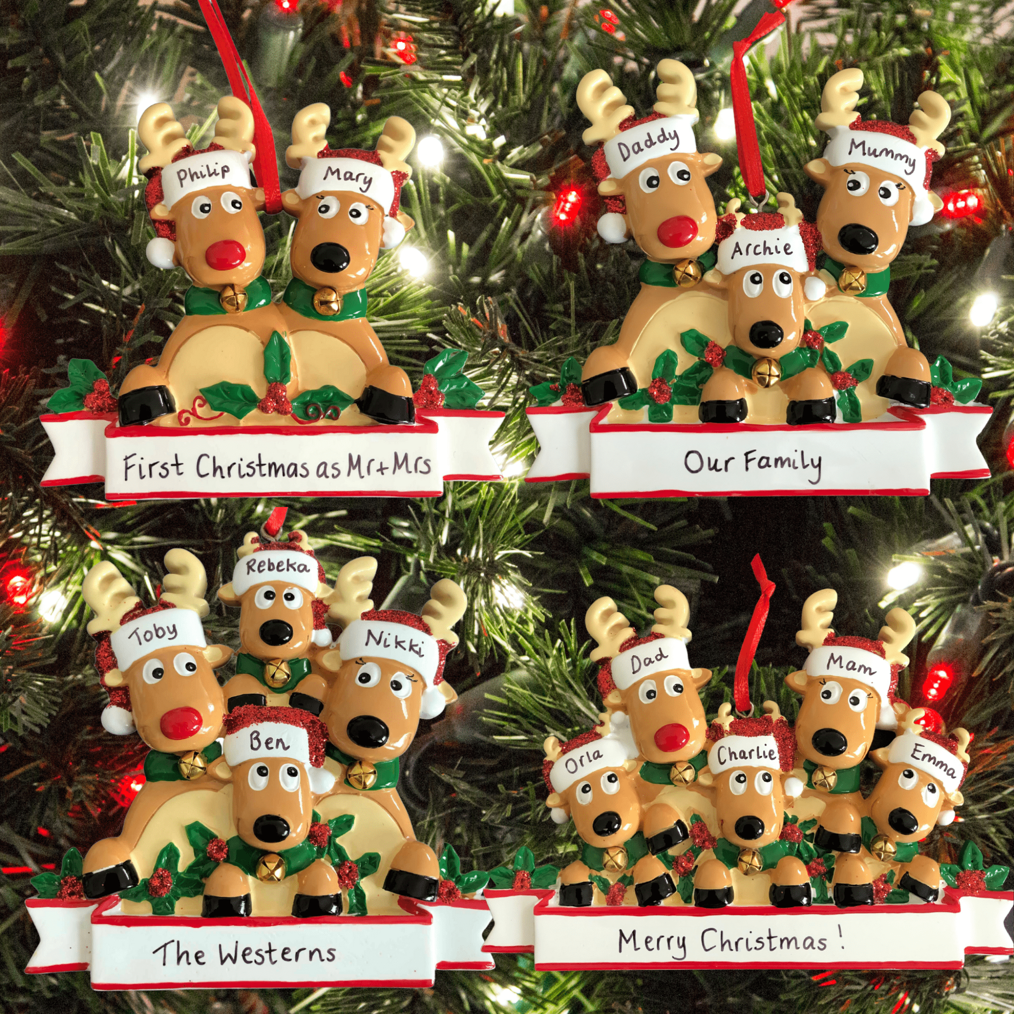 reindeer family Christmas Tree Decoration