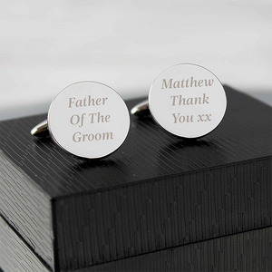 Any Message Round Cufflinks - CalEli Gifts
