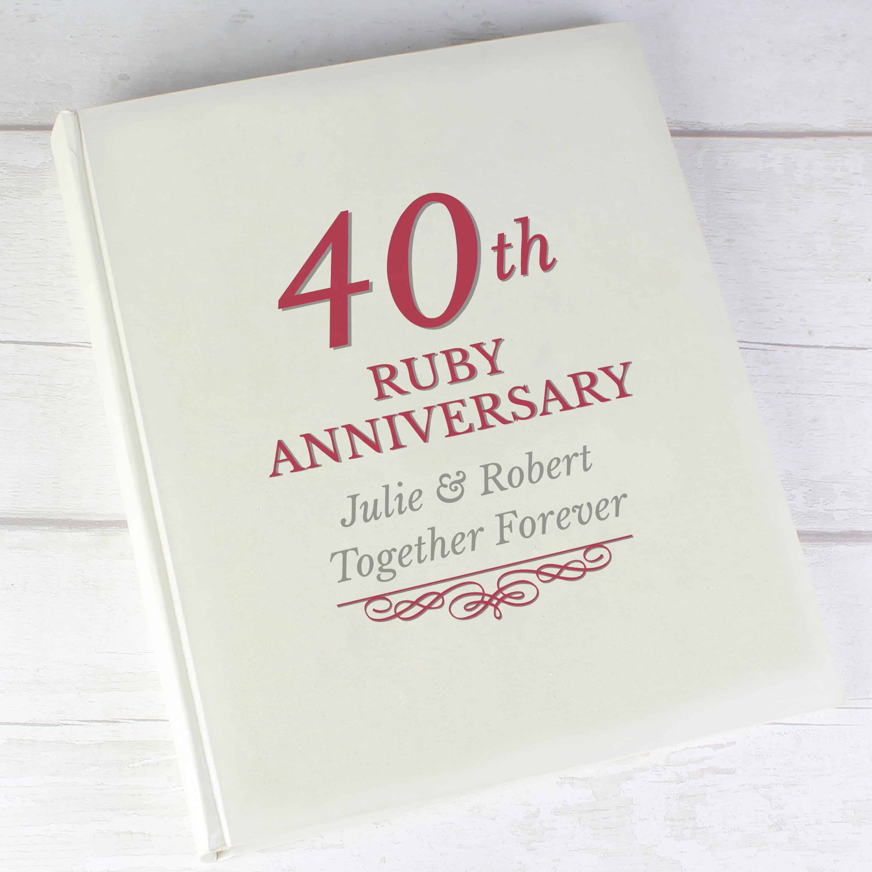personalised ruby wedding anniversary photo album.