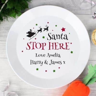 Santa Stop Here Plate - CalEli Gifts