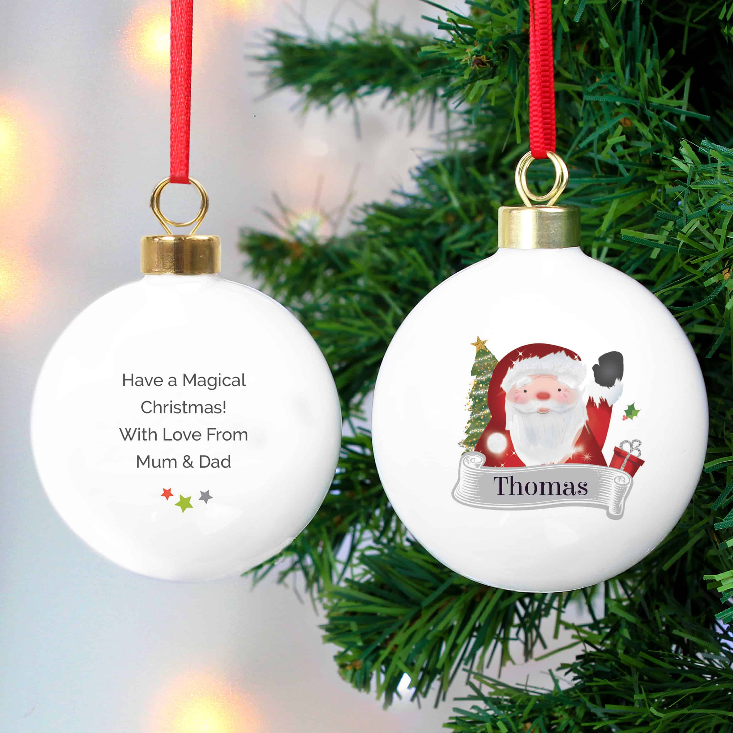 personalised santa bauble