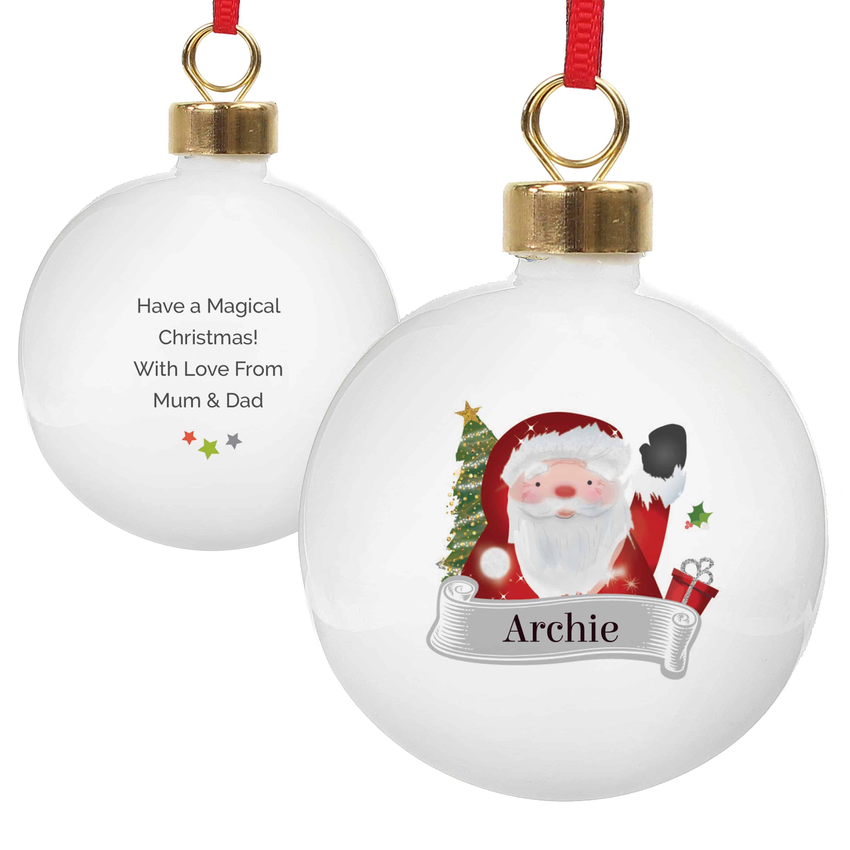 personalised santa bauble