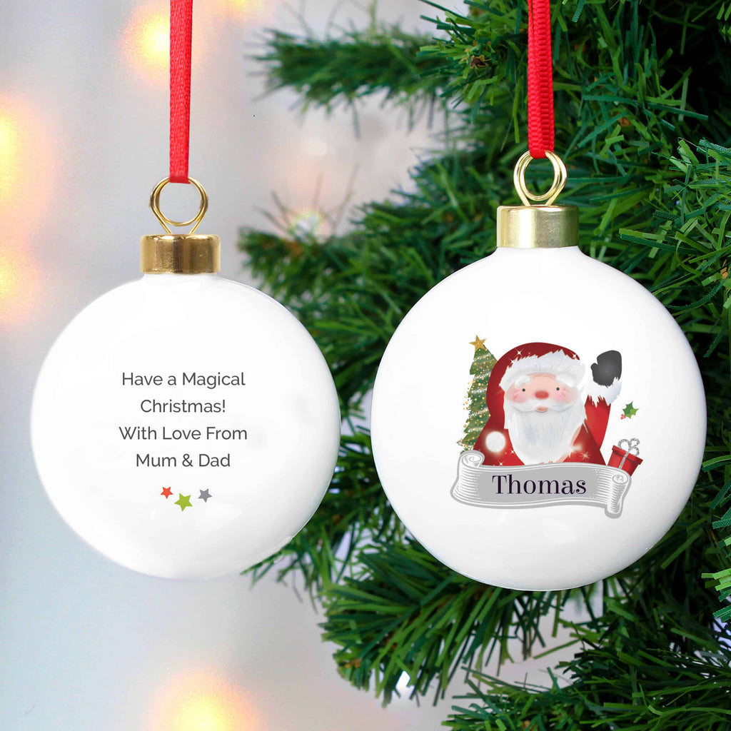 personalised santa bauble