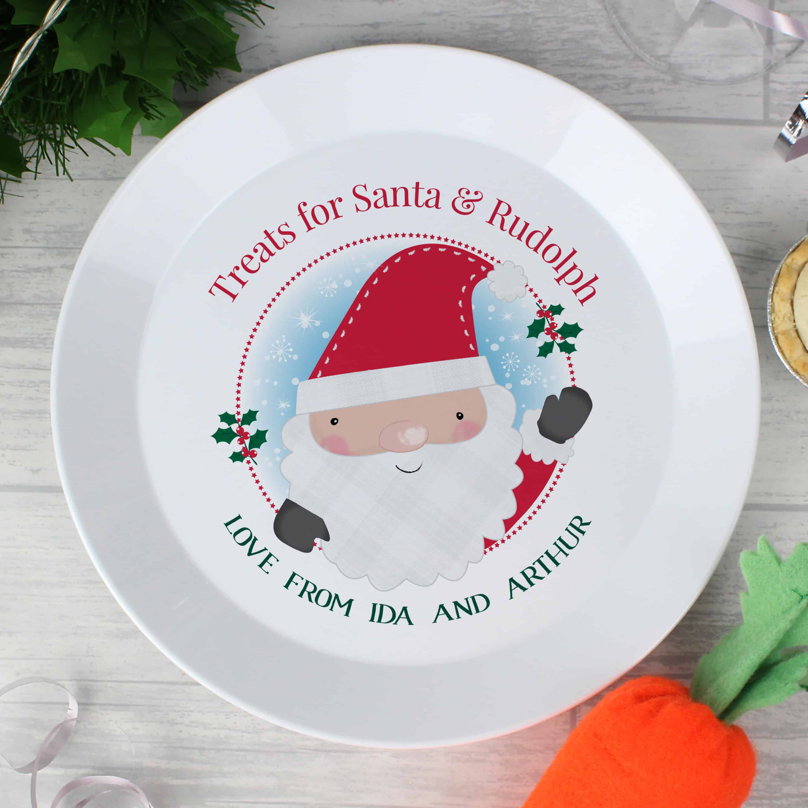 santa plate personalised with any name