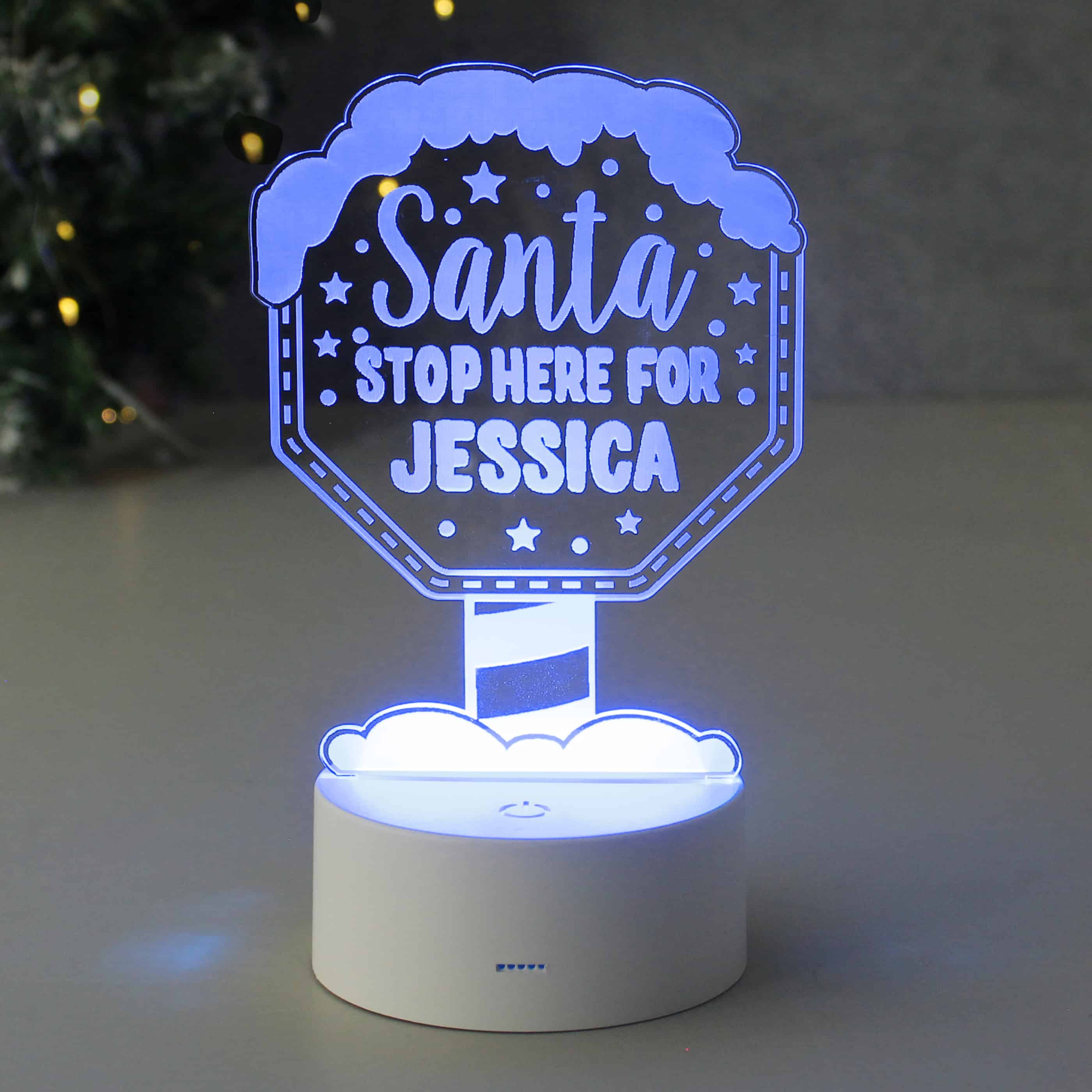 personalised santa led sign