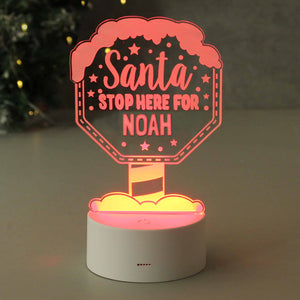 personalised santa led sign