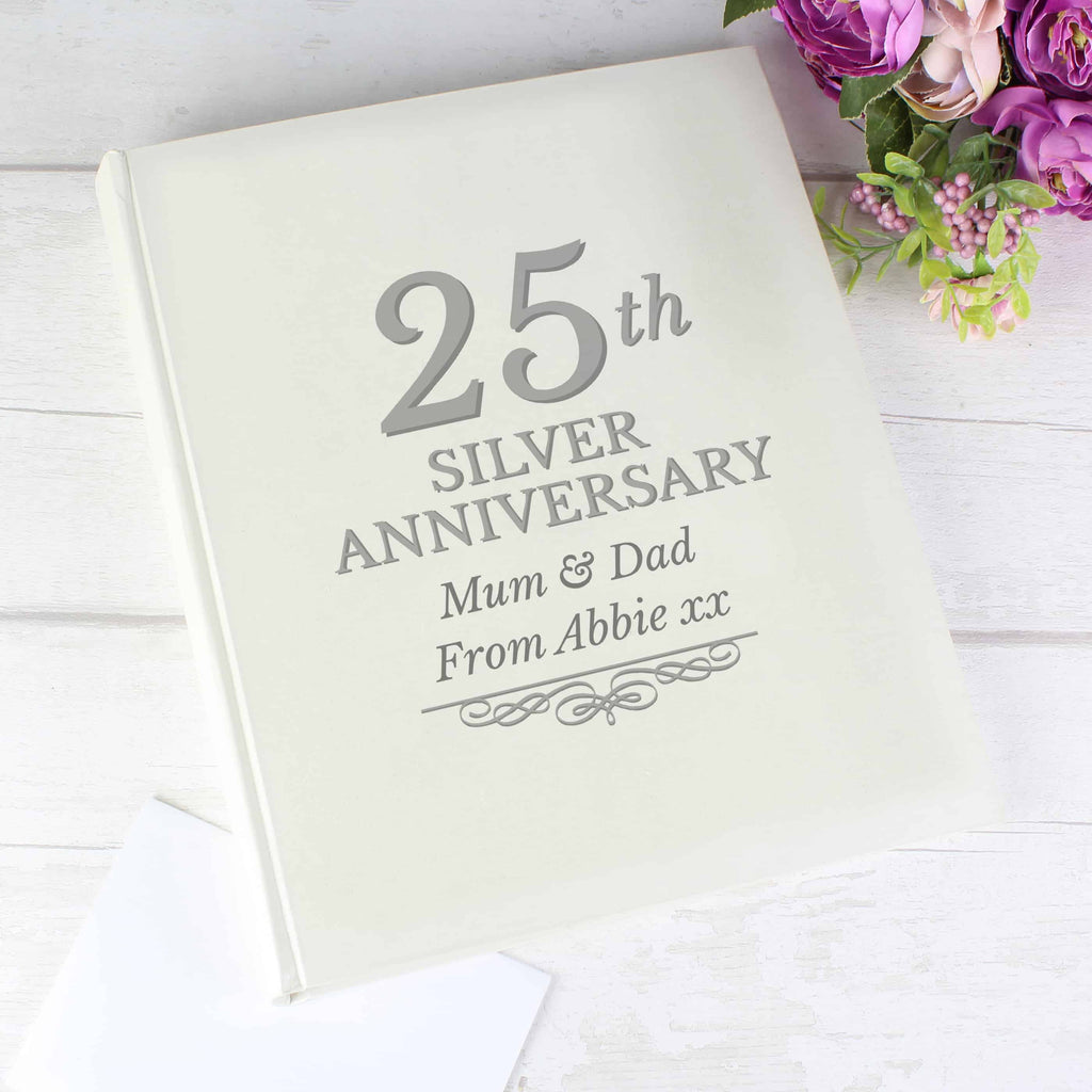 personalised silver wedding anniversary photo album.