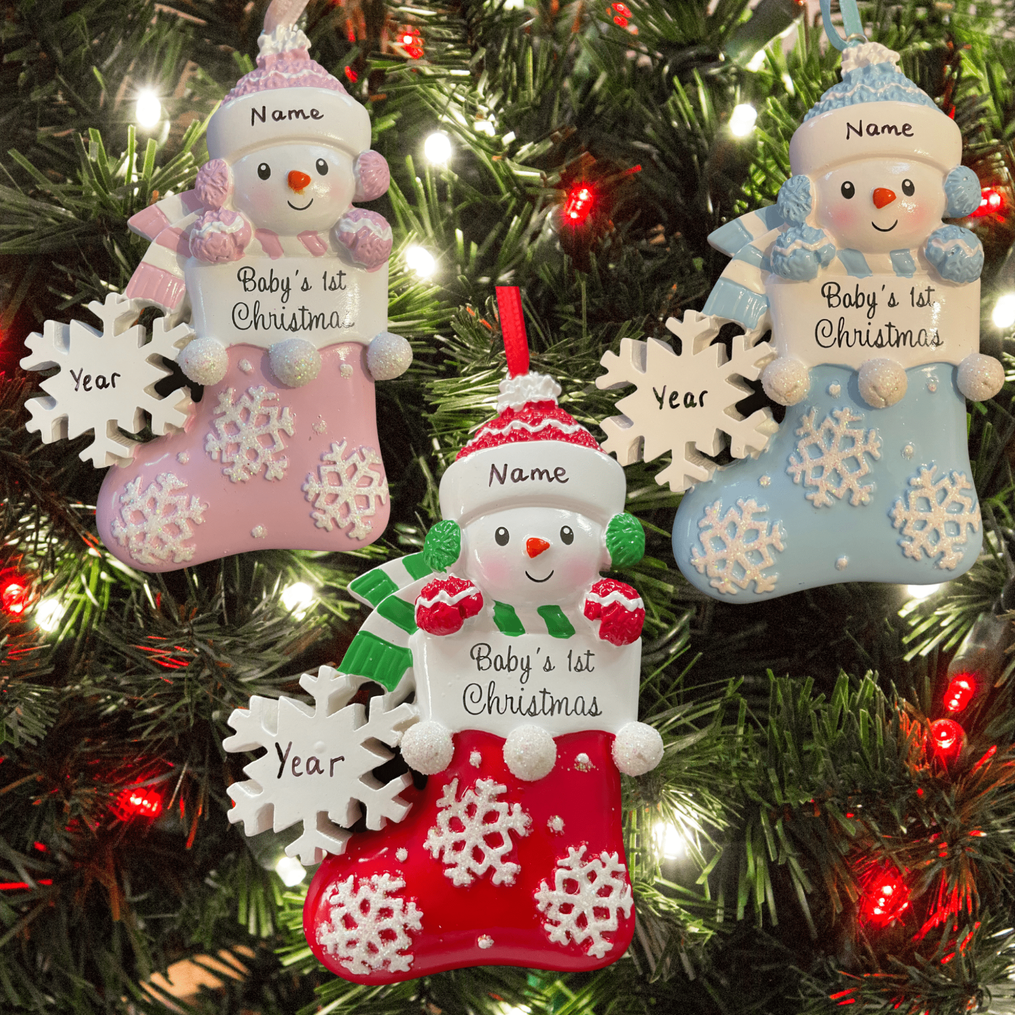 personalised baby's 1st christmas snowbaby decoration
