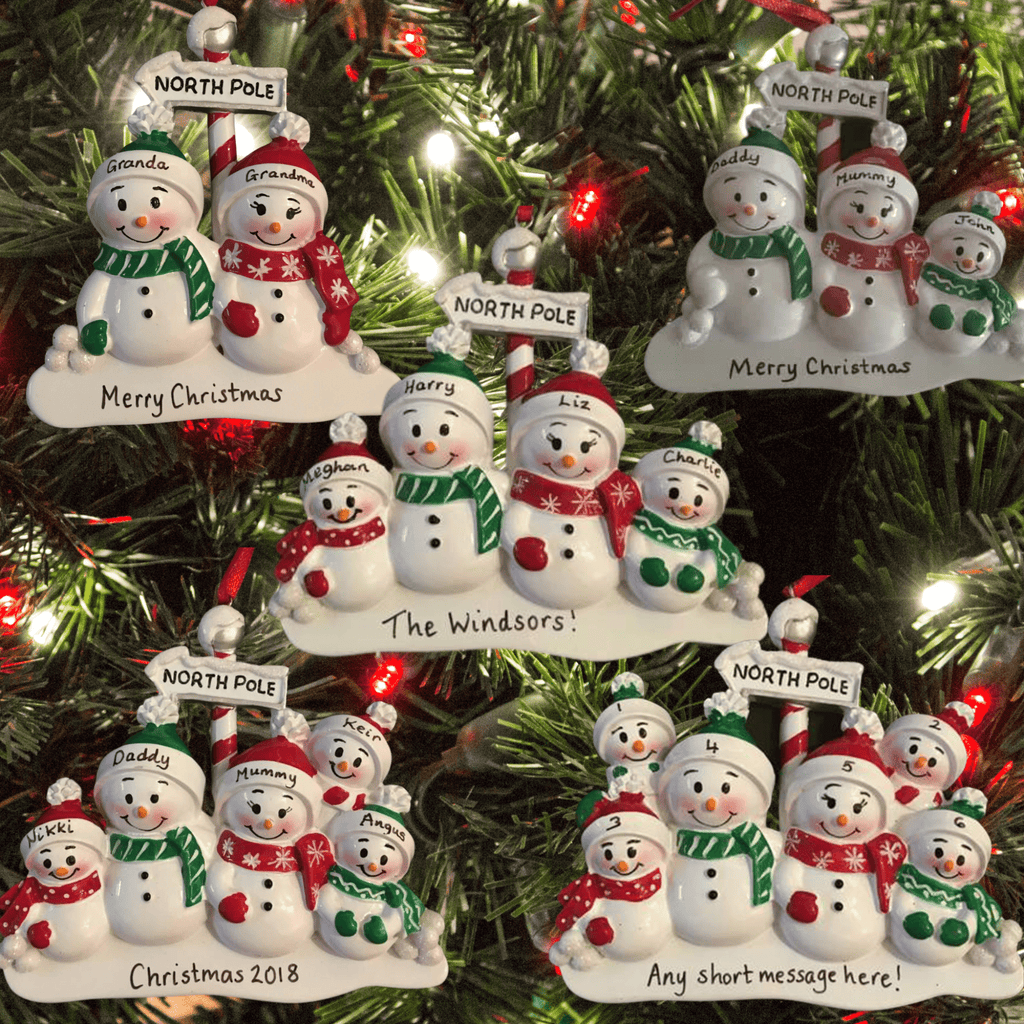 personalised snowman Christmas tree decoration