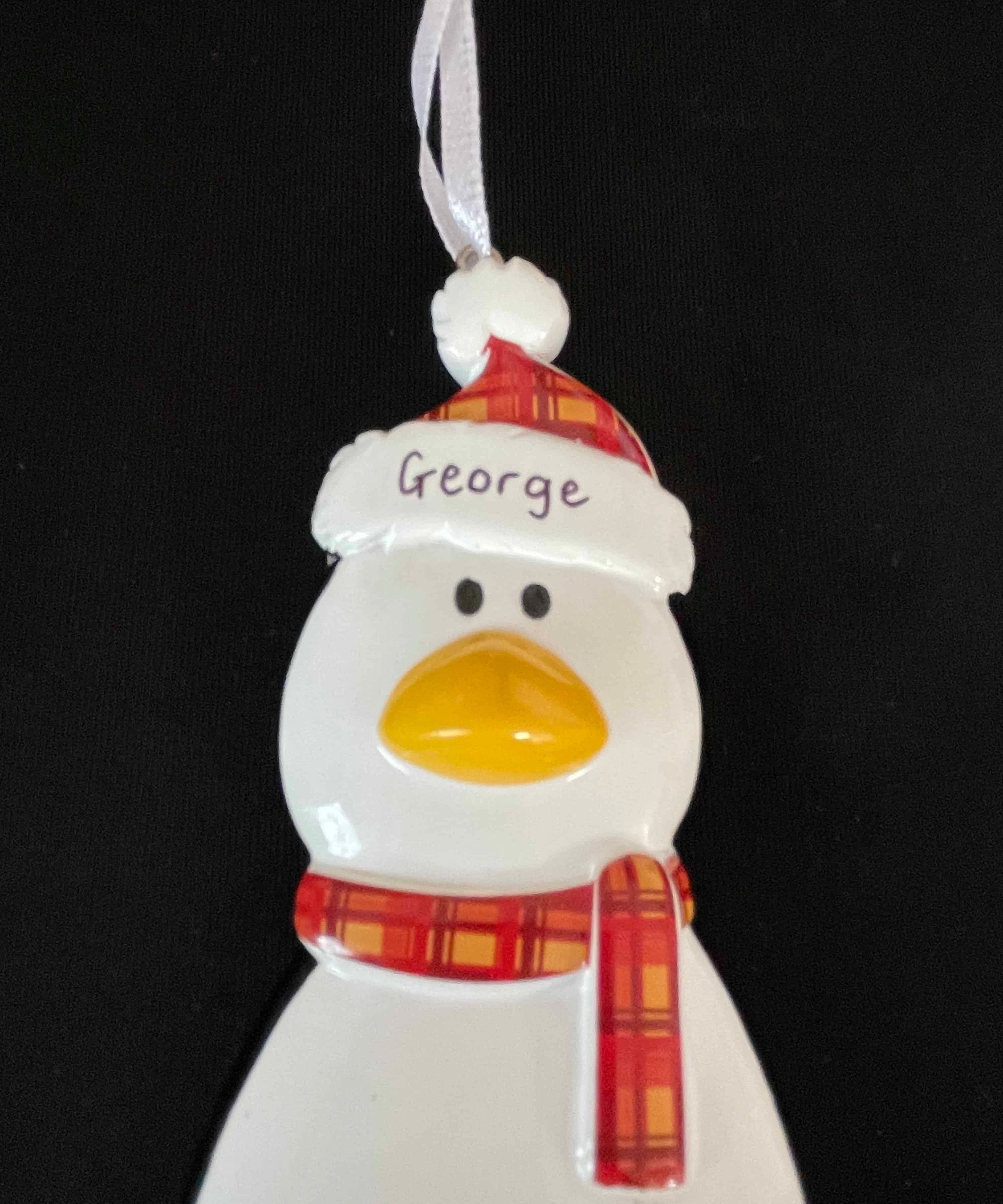 personalised tartan penguin decoration