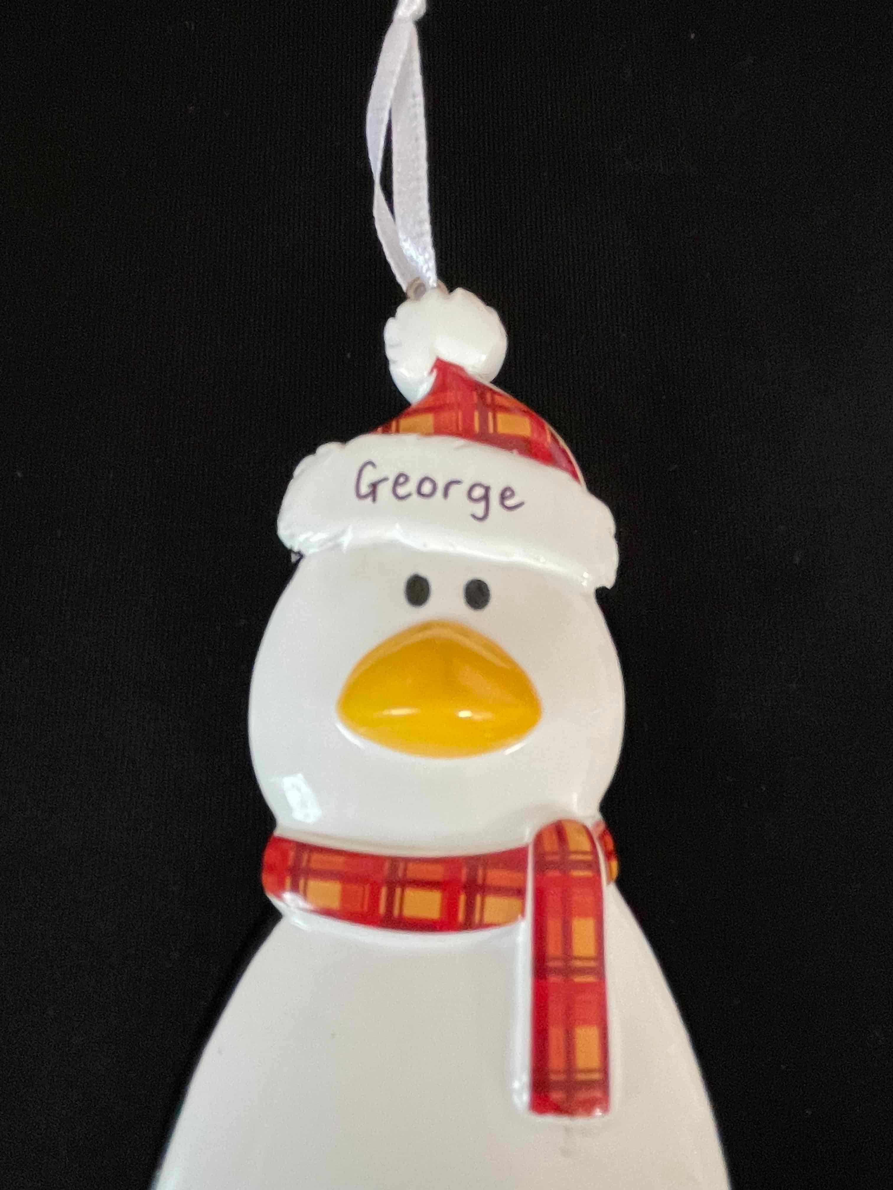 personalised tartan penguin decoration