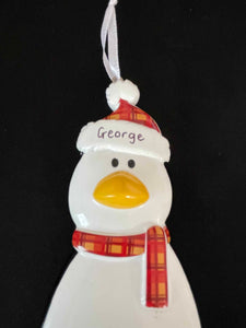 personalised tartan penguin decoration