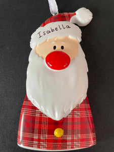personalised tartan santa tree decoration