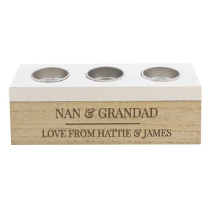 tealight holder. can be personalised with any message over 2 lines for a unique gift. a new home gift, mother's day, anniversary, birthday present etc