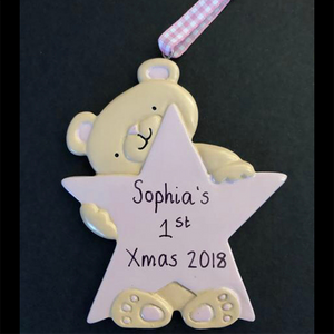 Teddy with Star Hanging Decoration - CalEli Gifts