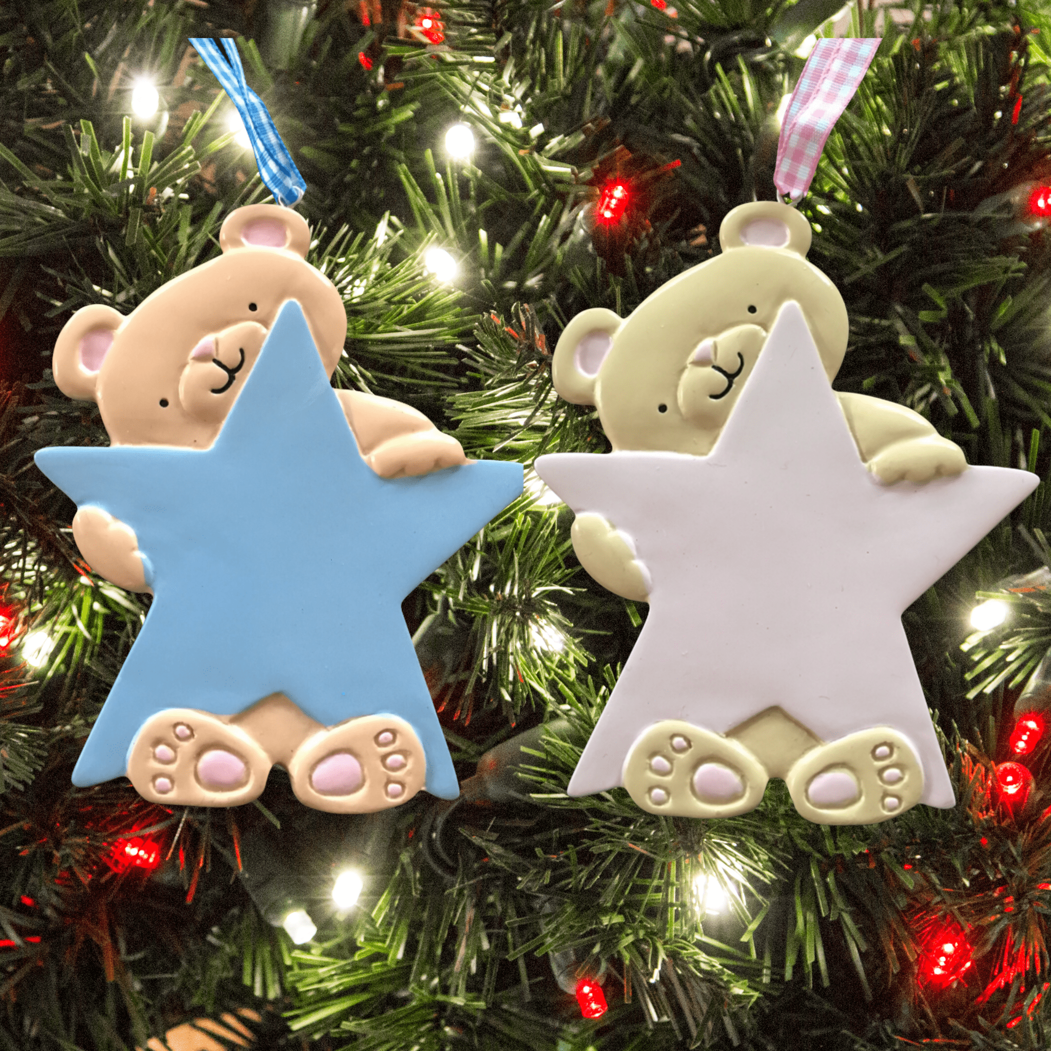 personalised teddy bear tree decoration