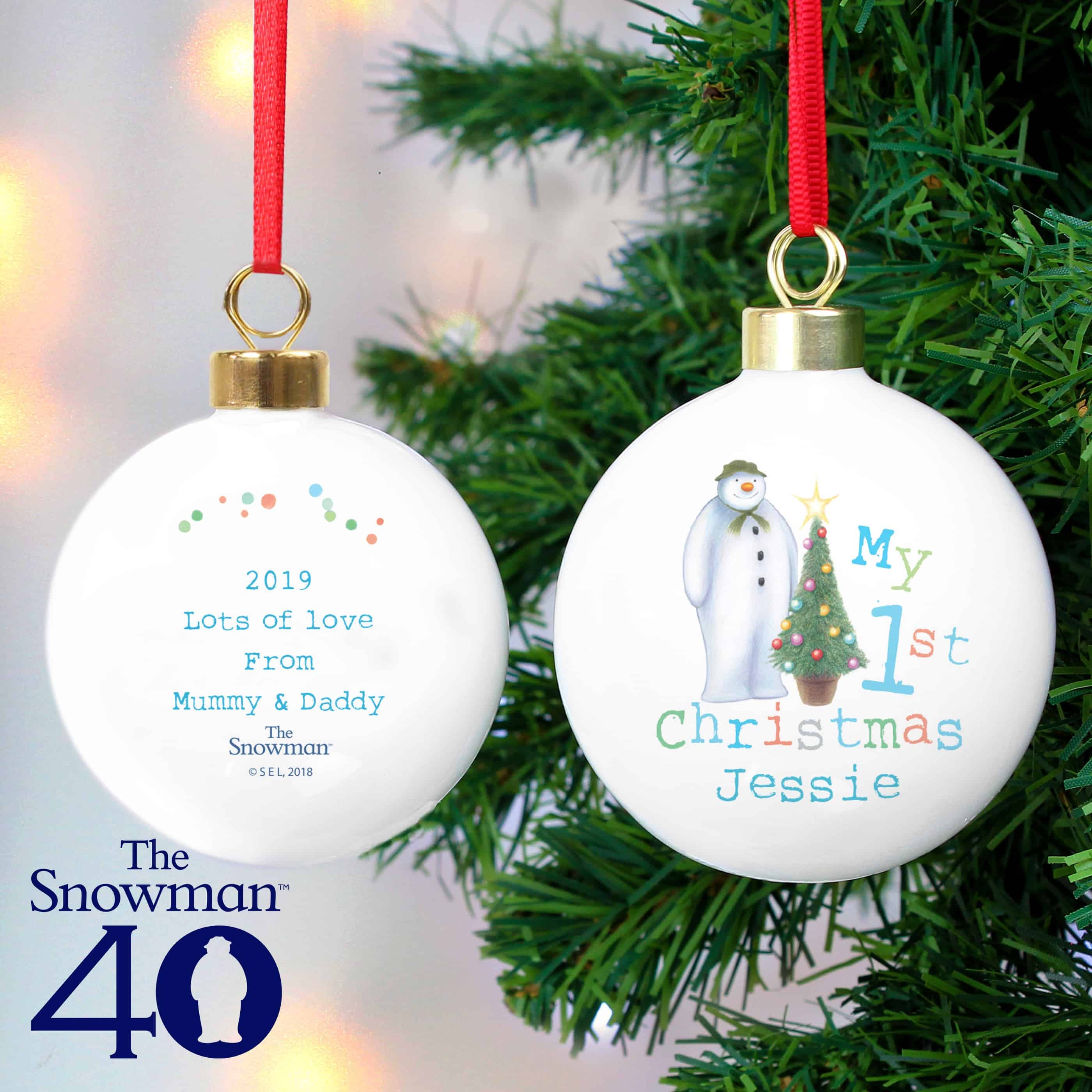 The Snowman and Snowdog Bauble - CalEli Gifts