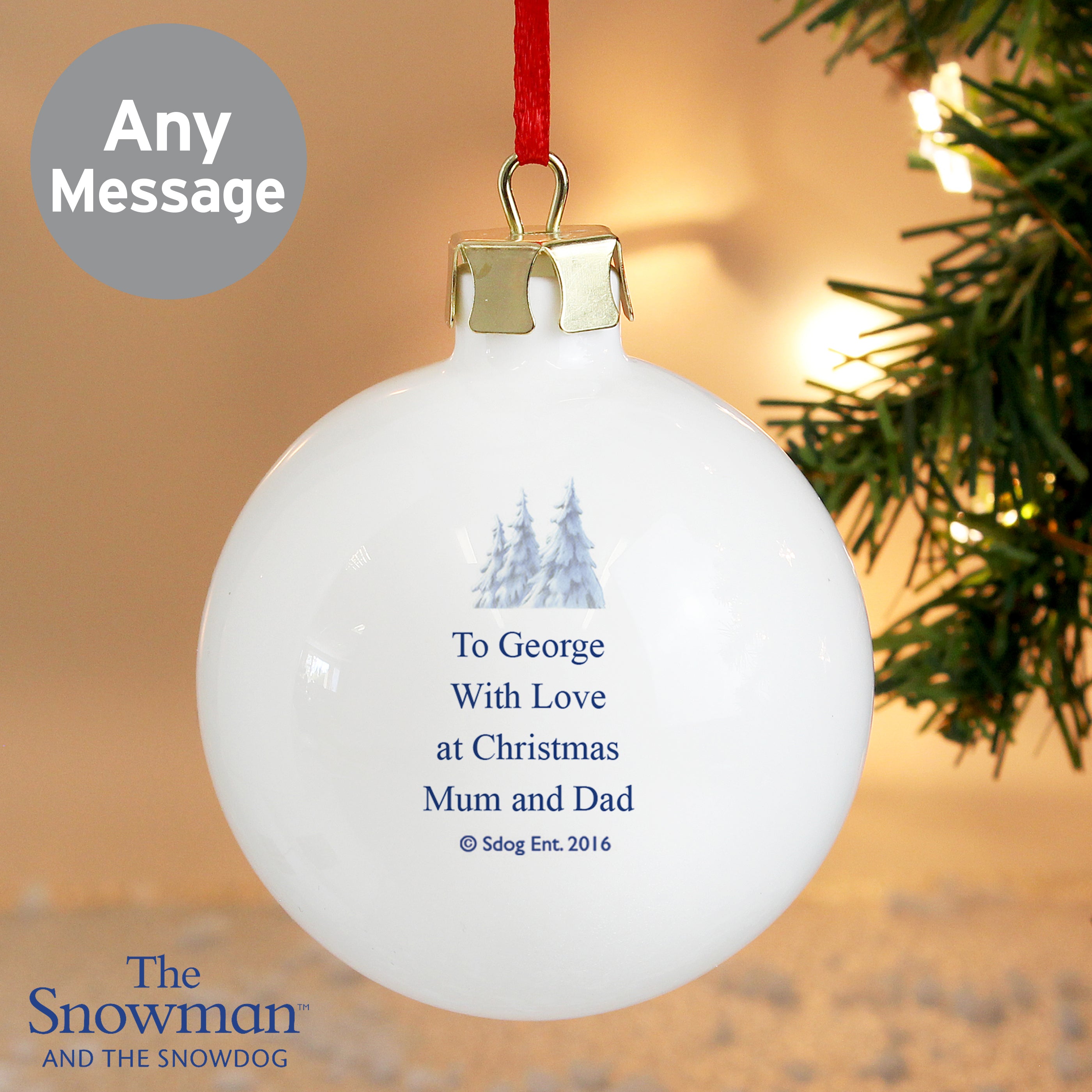 The Snowman and Snowdog Bauble - CalEli Gifts