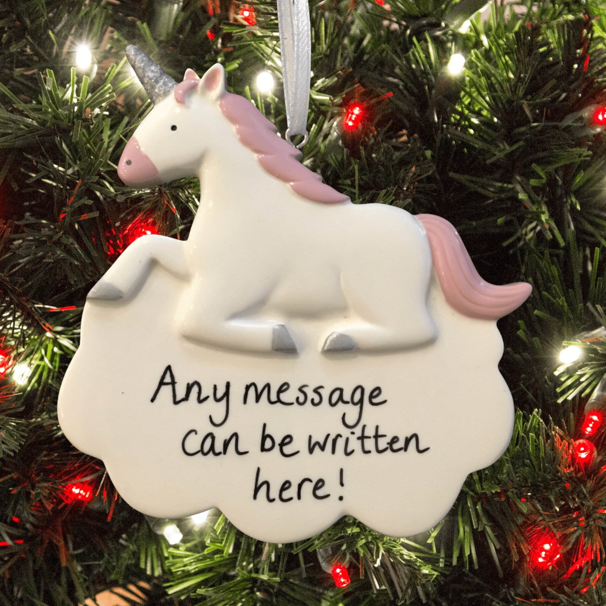 personalised unicorn tree decoration