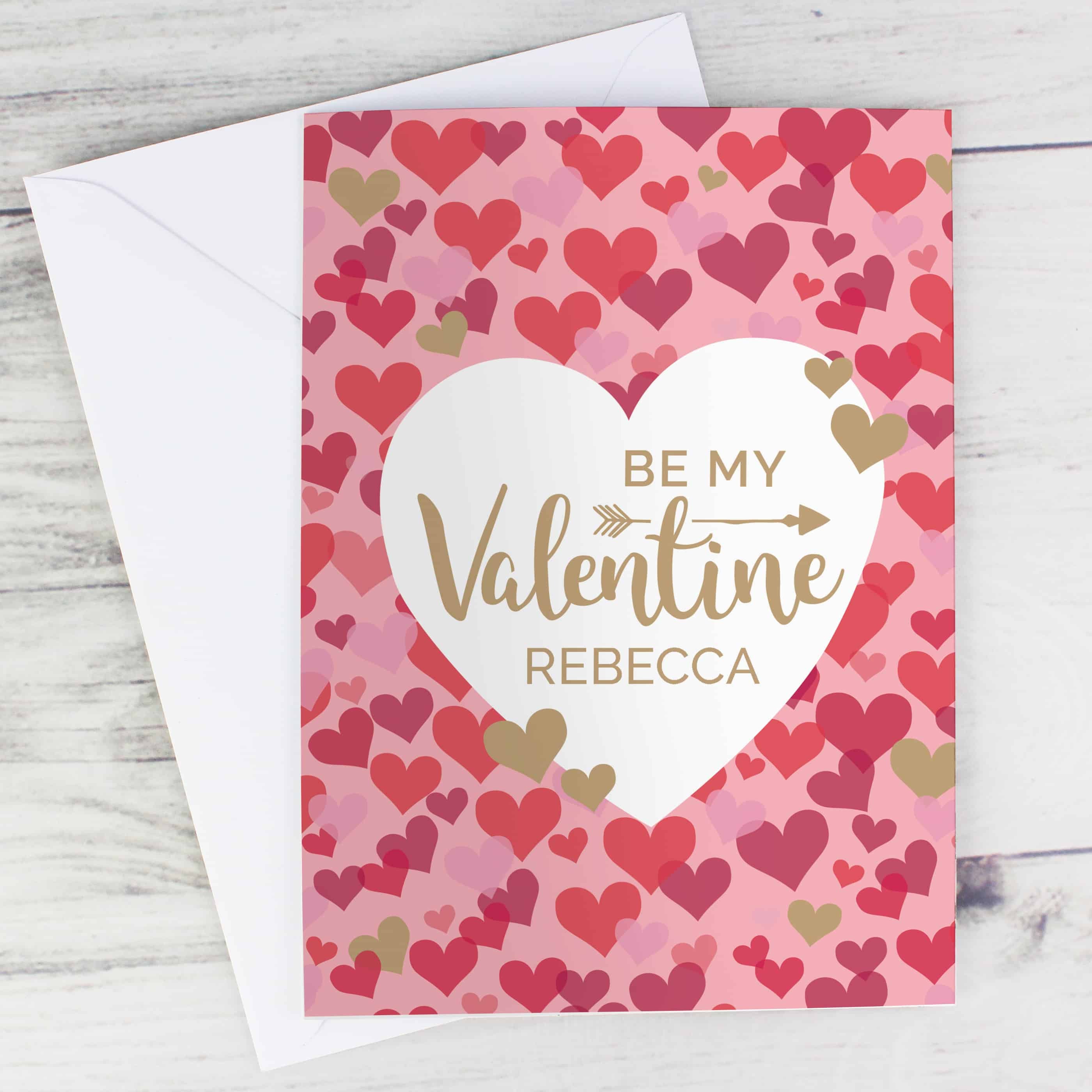 personalised heart confetti valentine's day card